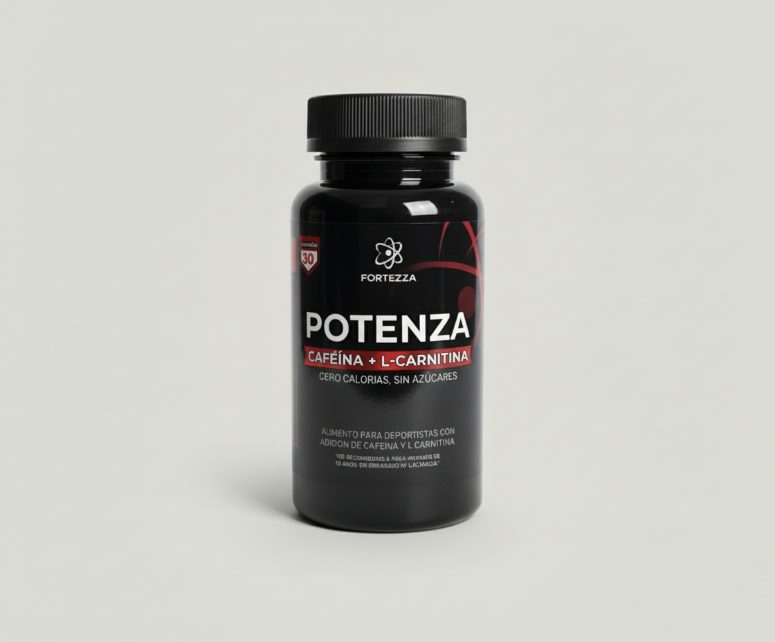 Potenza Fortezza - Cafeína + L-Carnitina - 30 Cápsulas Energía y Rendimiento