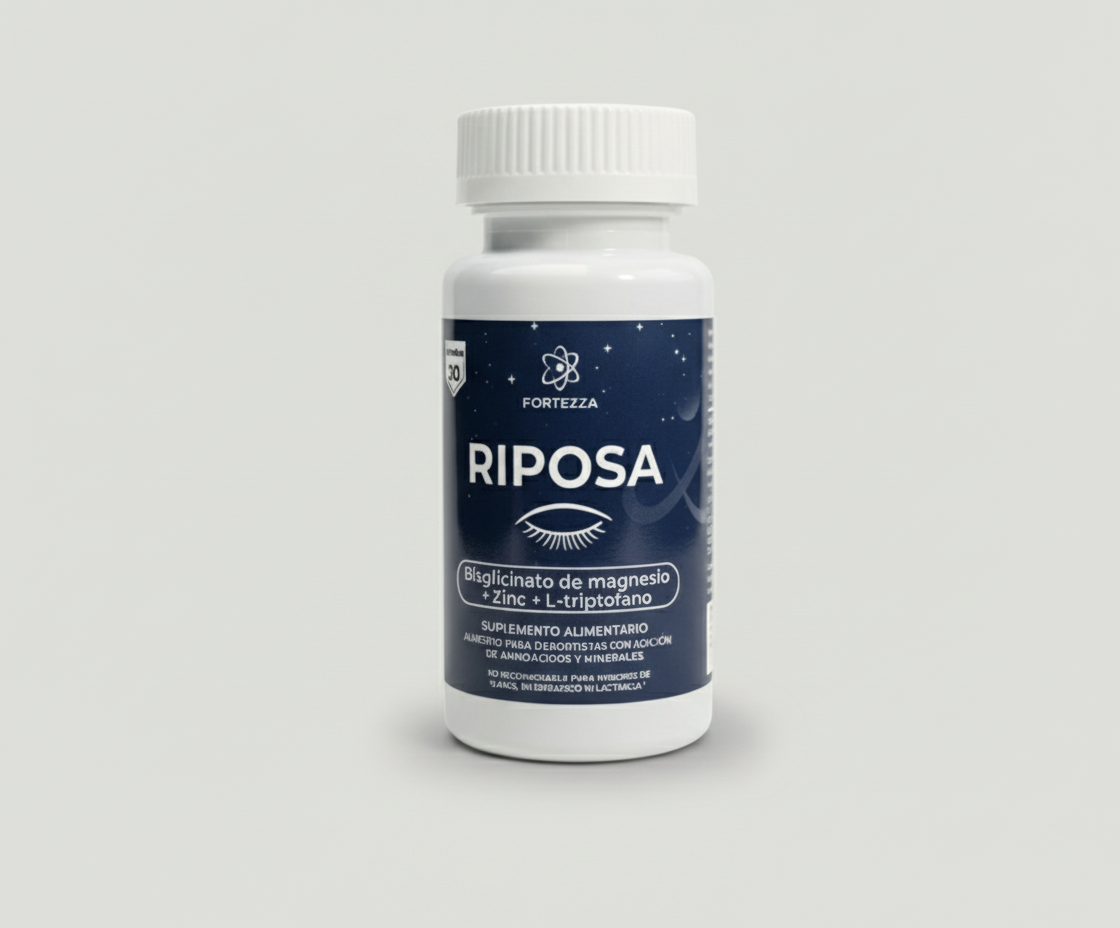 Riposa Fortezza - Magnesio Bisglicinato + Zinc + Triptófano - 30 Cápsulas para Dormir Mejor